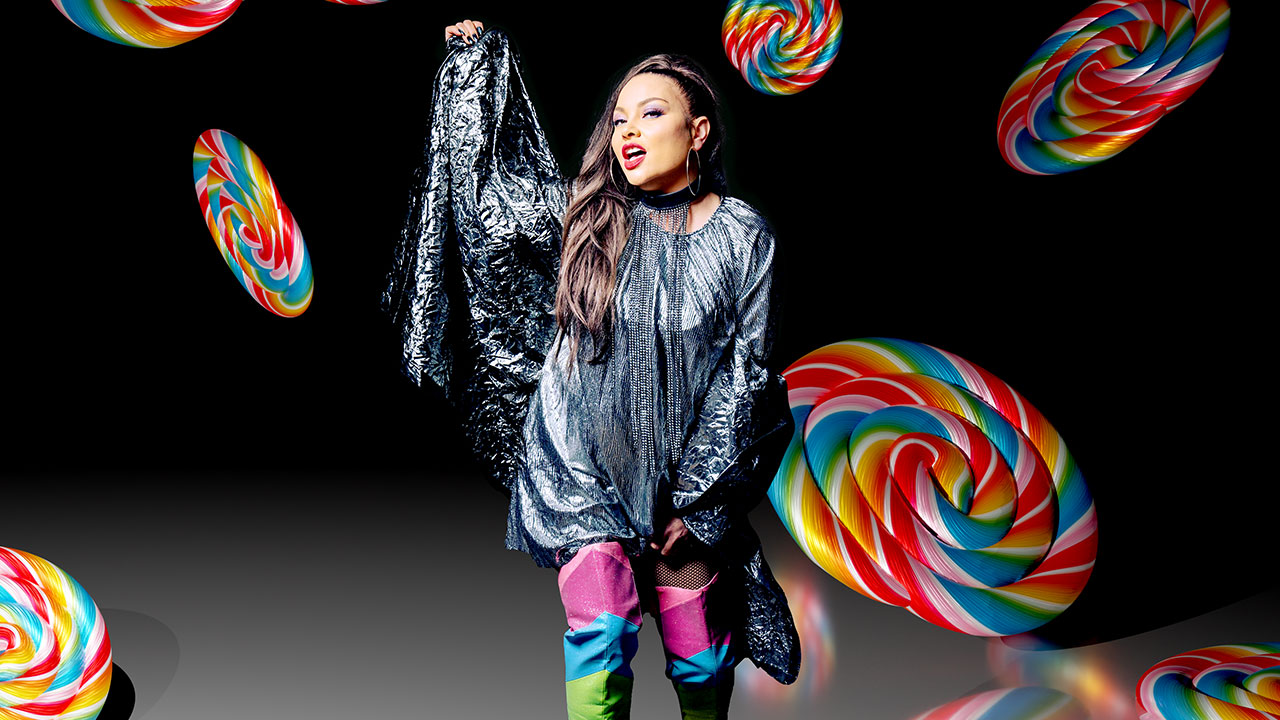 Rainbown in your face candy mini